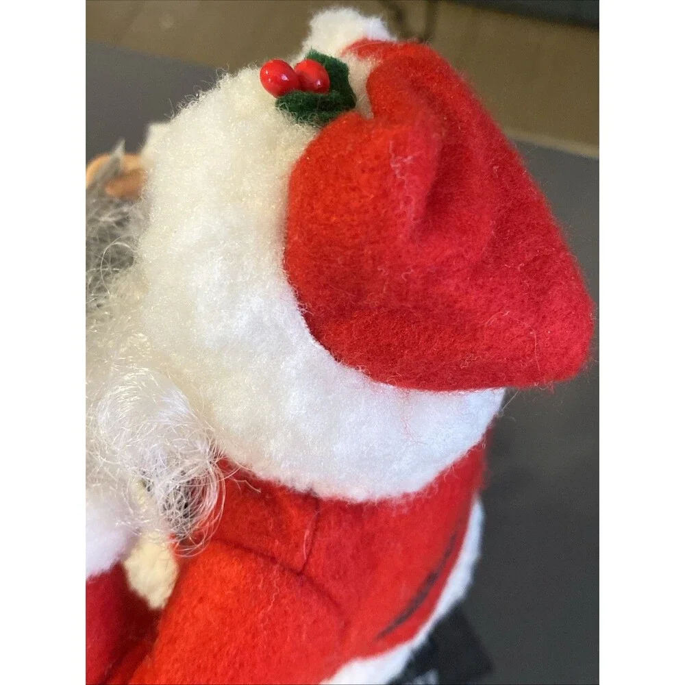 Vintage Musical Christmas Holiday Scene SANTA CHECKING HIS NAUGHTY NICE LIST